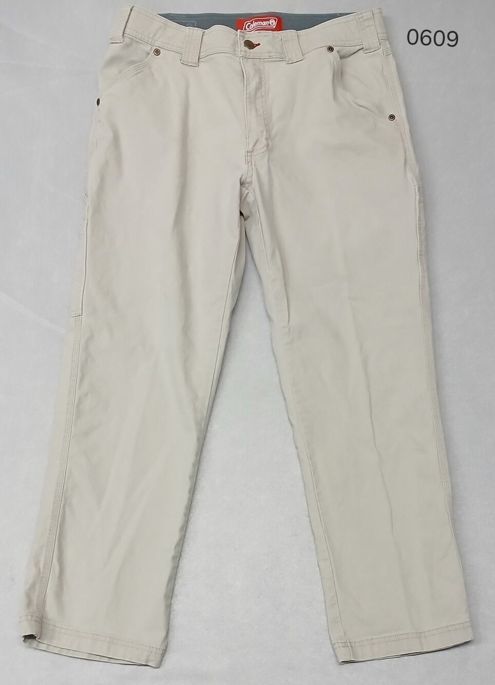 Coleman (32x30) Ivory Straight Fit Cargo Carpenter Jeans
